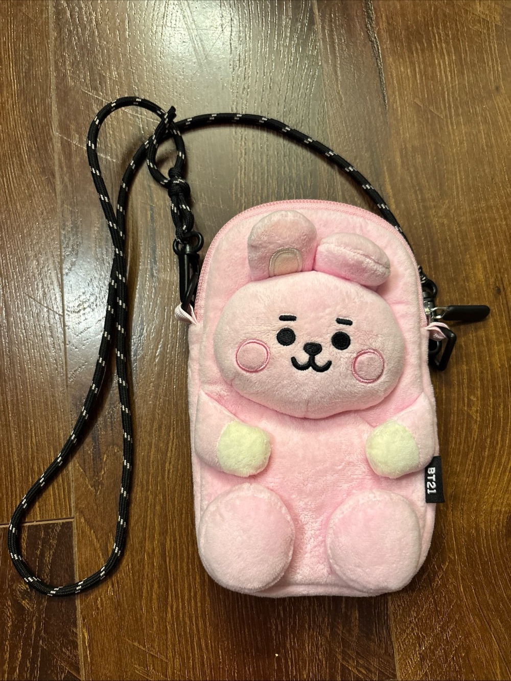 BT21 COOKY Plush Crossbody Bag BTS Jungkook Pink Bunny LINE FRIENDS Kpop